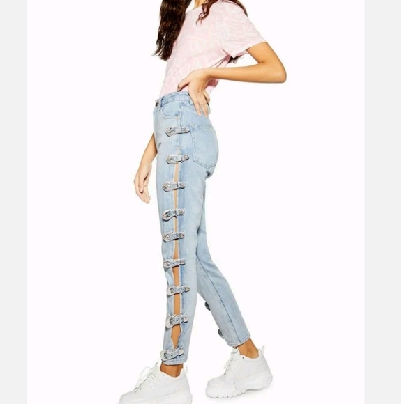 NWT TOPSHOP buckled leg mom jean - Picture 11 of 11